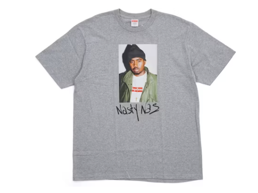 Supreme Nas Tee Heather Grey