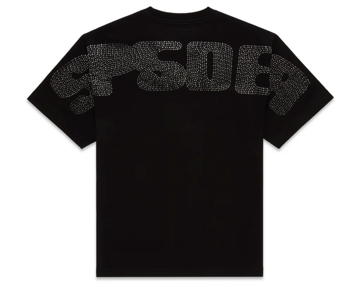 Sp5der Rhinestone Silk Tee Black