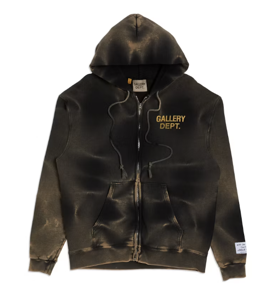 Gallery Dept. Sun Faded Zip Up Hoodie Black