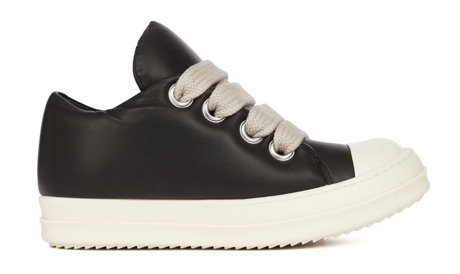 Rick Owens Hollywood Jumbo Lace Padded Low Peached Lambskin Black Milk