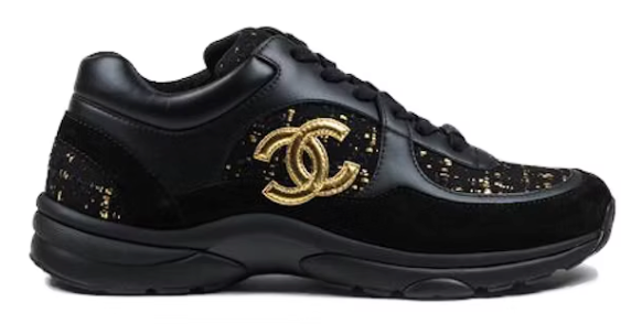 Chanel Low Top Trainer CC Suede Tweed