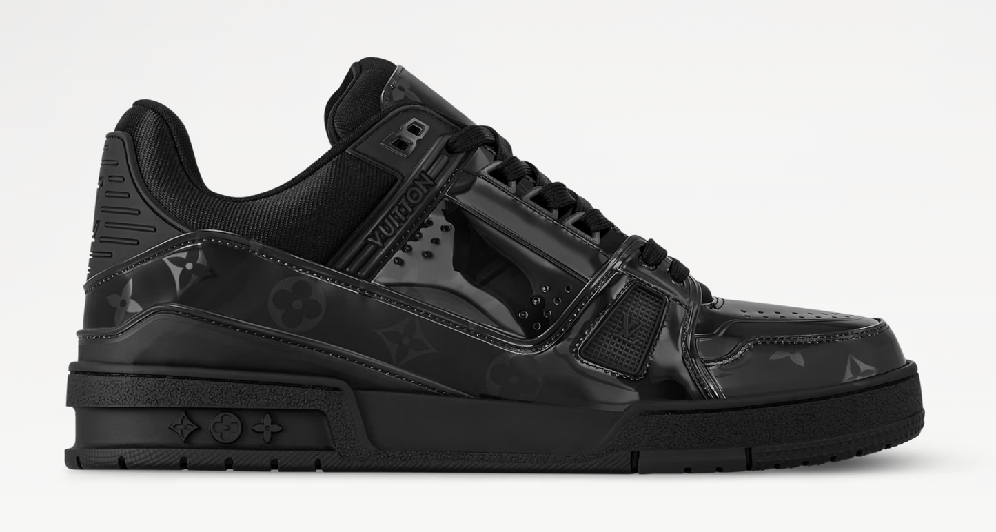 Louis Vuitton Trainer Sneaker Black Patent Monogram