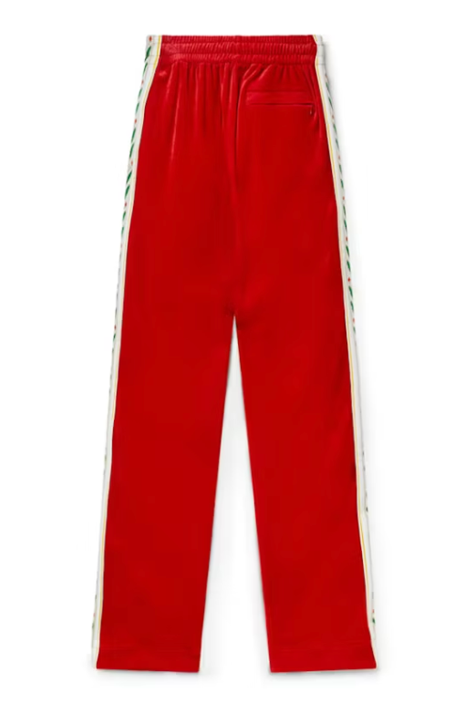 Casablanca Laurel Velour Track Pants Red