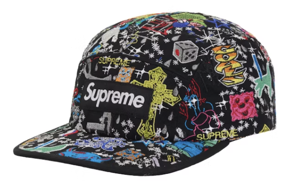 Supreme AOI Embroidered Camp Cap Black