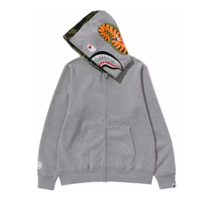 BAPE Shark Full-Zip Hoodie (FW23) Gray