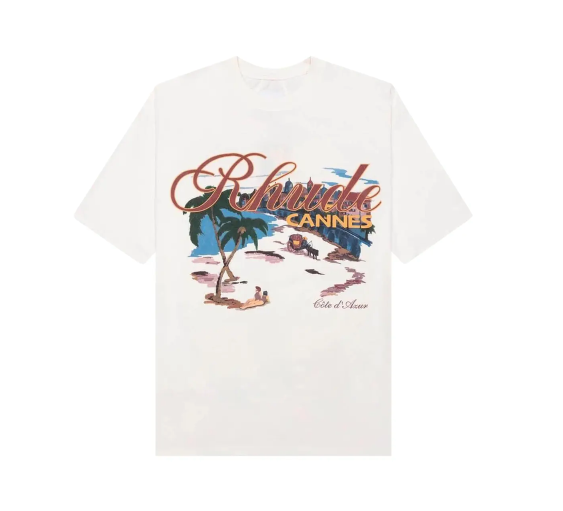 Rhude Cannes Beach Tee Vintage White
