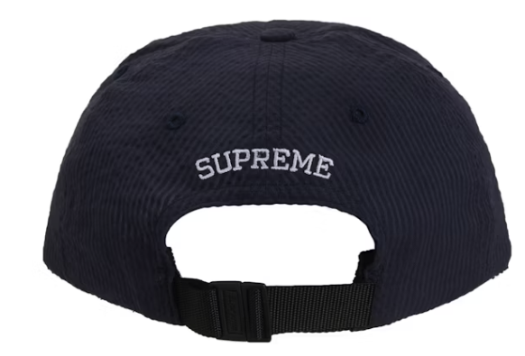 Supreme Seersucker S Logo 6-Panel Navy