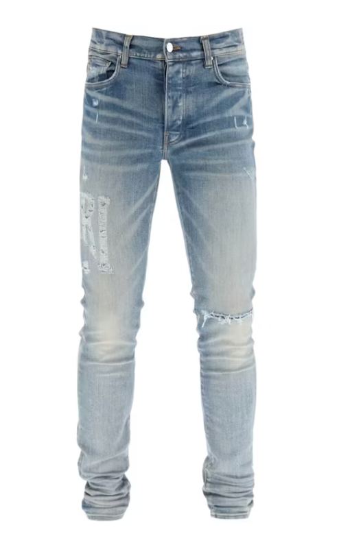Amiri Distressed Logo Skinny Jeans