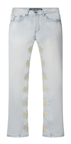Lost Shdws Studded Sun Logo Jeans Blue Bone