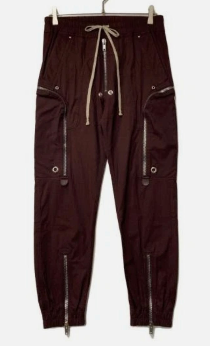 Rick Owens Bauhaus Cargo Pants Oxblood