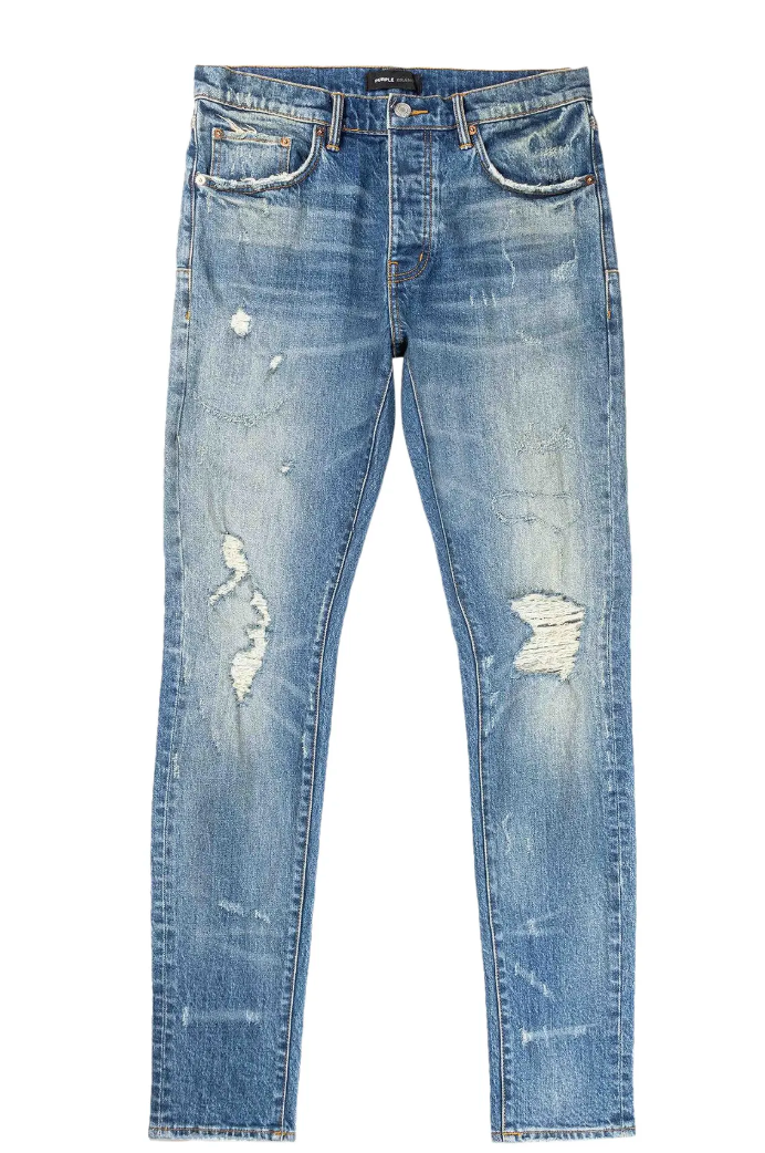 PURPLE BRAND Low Rise Slim Jeans Mid Indigo