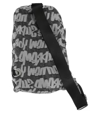 Supreme Fat Tip Jacquard Denim Sling Bag Black