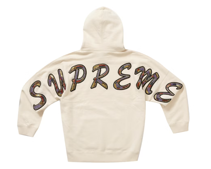 Supreme Beaded Hooded Sweatshirt Natural