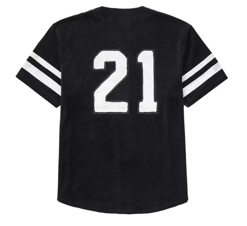 Supreme Velour Baseball Jersey Black