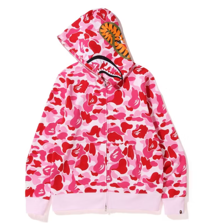 BAPE Big ABC Camo Shark Full Zip Hoodie Pink