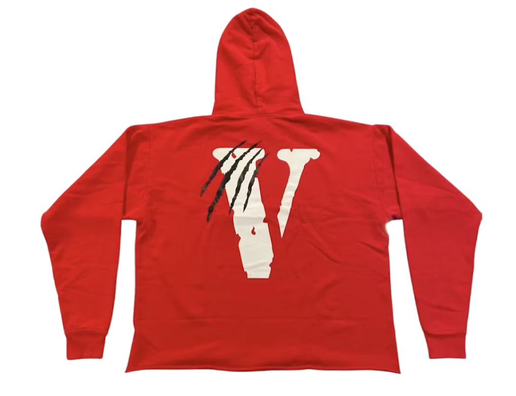 Vlone Black V Panther Hoodie Red