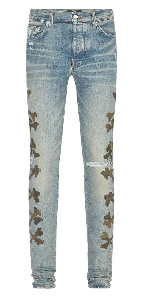 Amiri Camo Bones Jean Clay Indigo