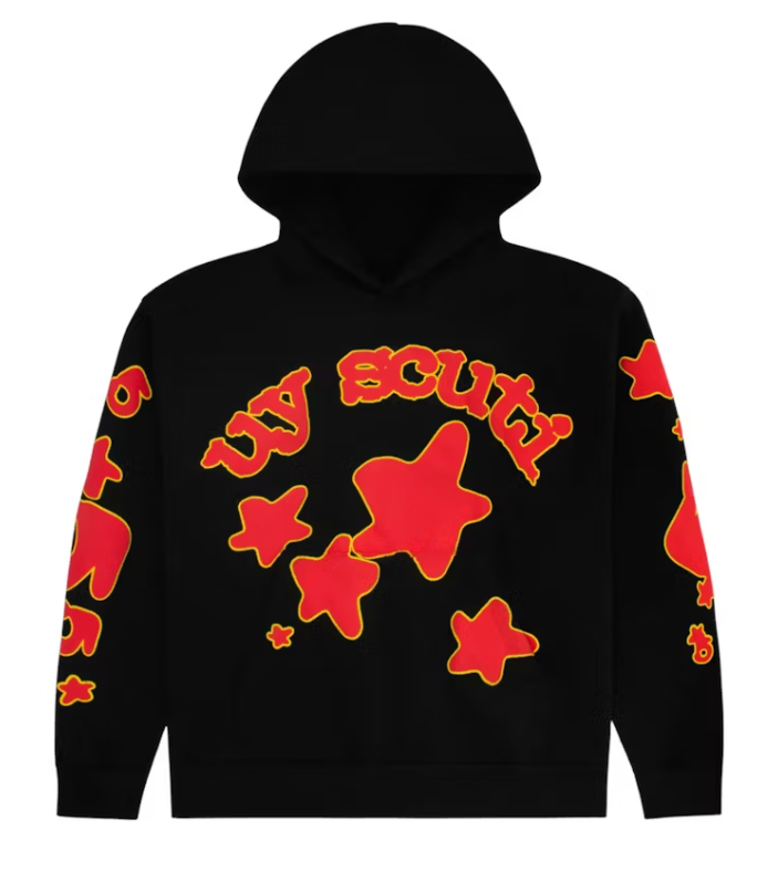 Sp5der x UY SCUTI Hoodie Black/Red