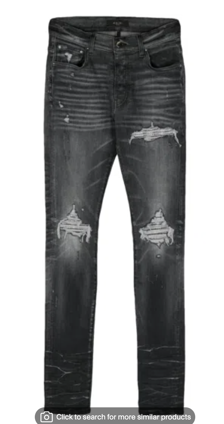 Amiri MX1 Crystal Patch Jeans Black