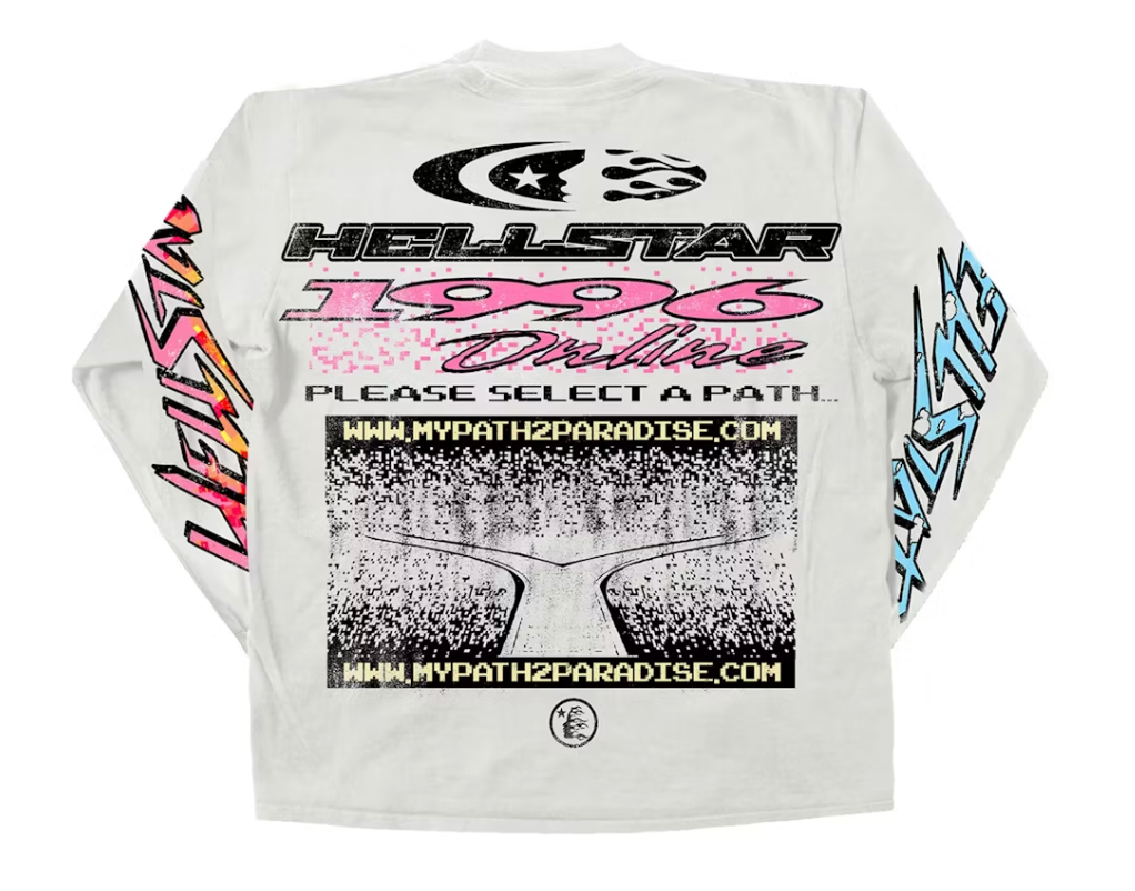 Hellstar Pixel L/S Tee White
