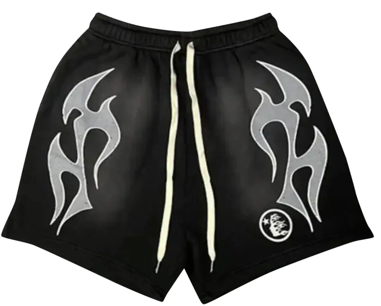 Hellstar Flame Shorts Black Grey
