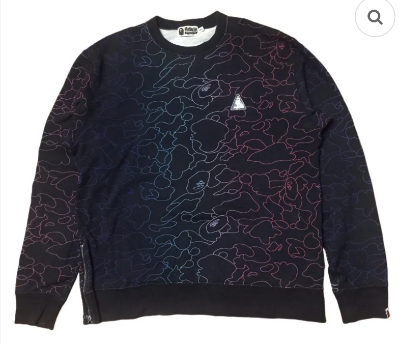 A Bathing Ape Camo Neon Tokyo Crewneck Sweatshirt Hoodie