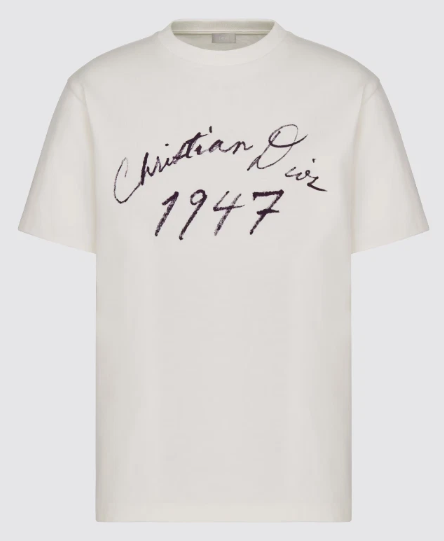 Dior Handwritten Script Tee White