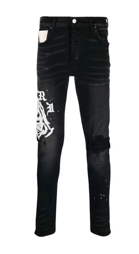 AMIRI x Wes Lang Reaper Logo Jeans Aged Black