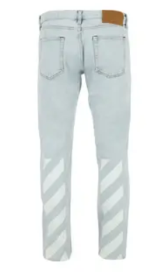 Off-White Diag Tab Slim Jeans Bleach Blue