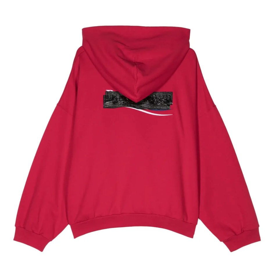 Balenciaga Gaffer Tape Logo Hoodie Red
