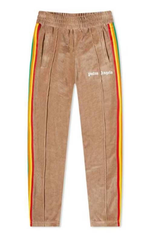 Palm Angels Rainbow Chenille Track Pants Beige