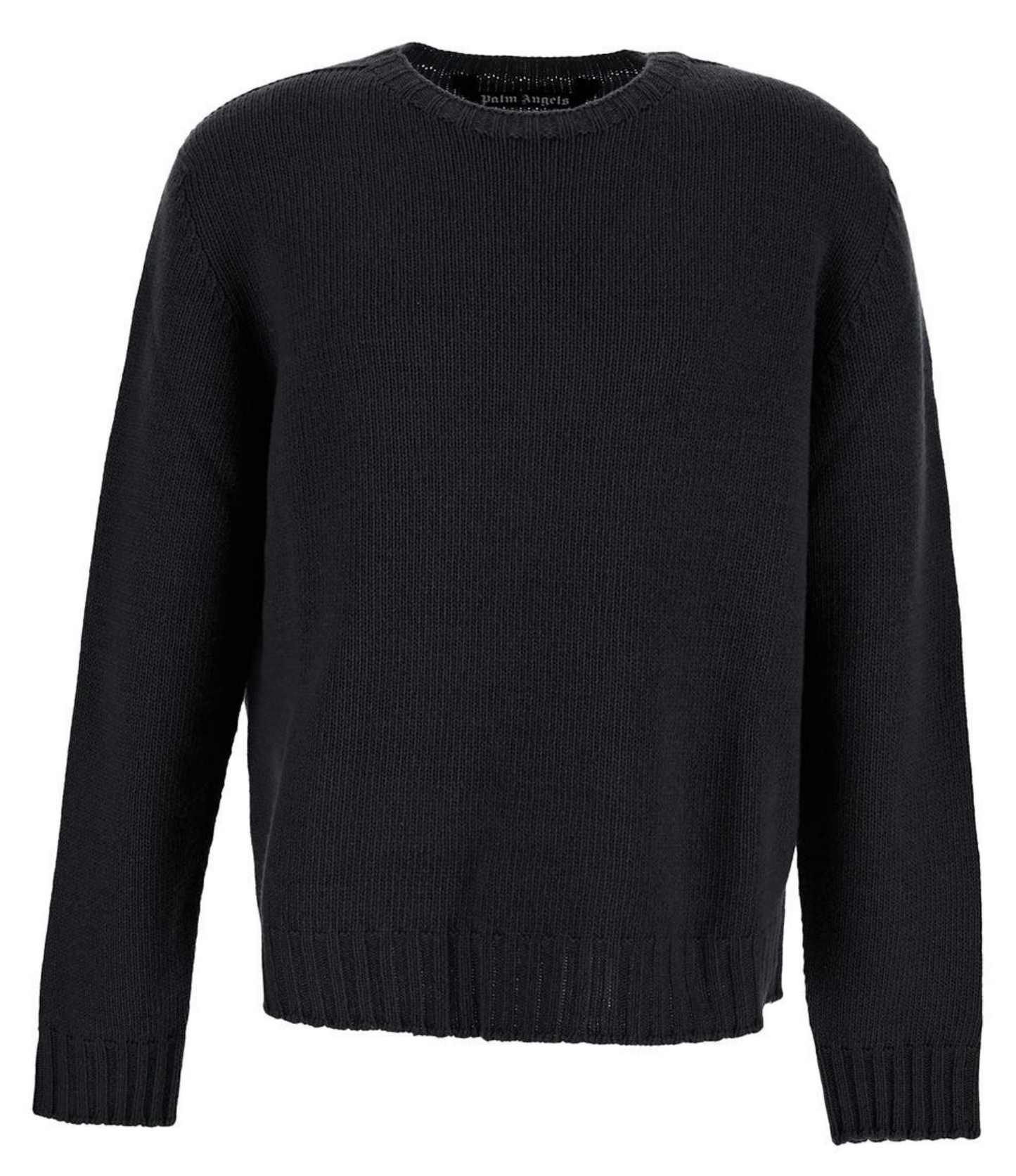 Palm Angels Curved Logo Knit Sweater Black