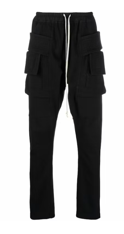 Rick Owens DRKSHDW Creatch Cargo Drawstring Pants Black
