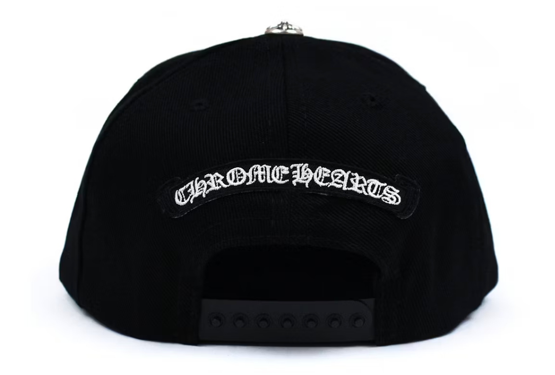 Chrome Hearts Cross Waxed Denim Baseball Cap Black