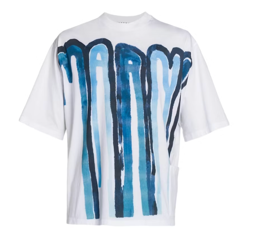 Marni Dripping Logo T-shirt Bluette