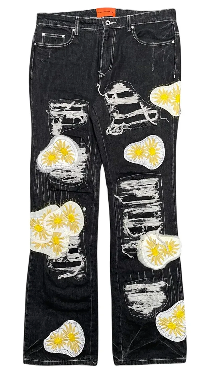 Who Decides War SSENSE Exclusive Black Daisy Jeans