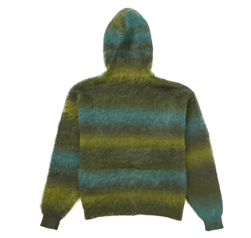 Supreme Hysteric Glamour Mohair Zip Up Hooded Sweater Olive