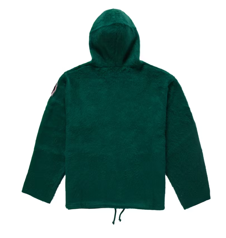 Supreme Accent Brushed Zip Up Hooded Sweater Green