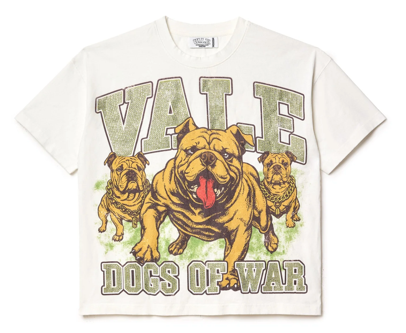 Vale White War Dog Bling Tee