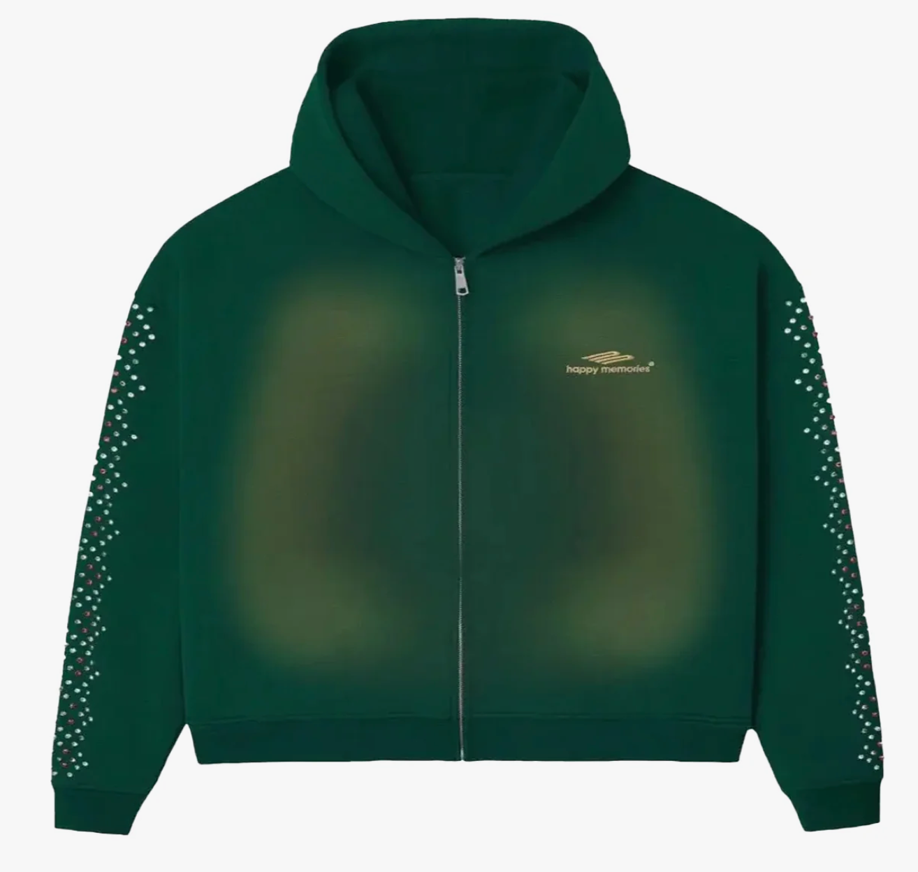 HMDD Crystal Zip Up Hoodie Green Bean