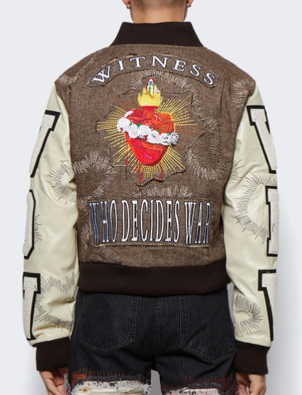 Who Decides War Namesake Varsity Jacket Chestnut