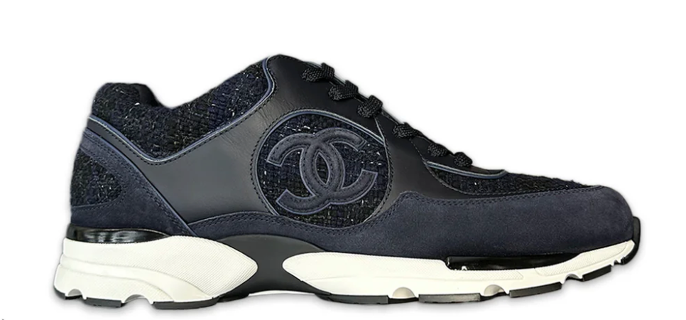 Chanel CC Trainer Tweed Suede Navy