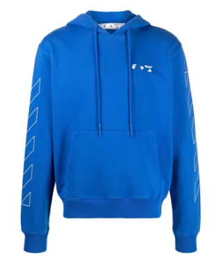 OFF-WHITE Diag Hoodie Blue/White