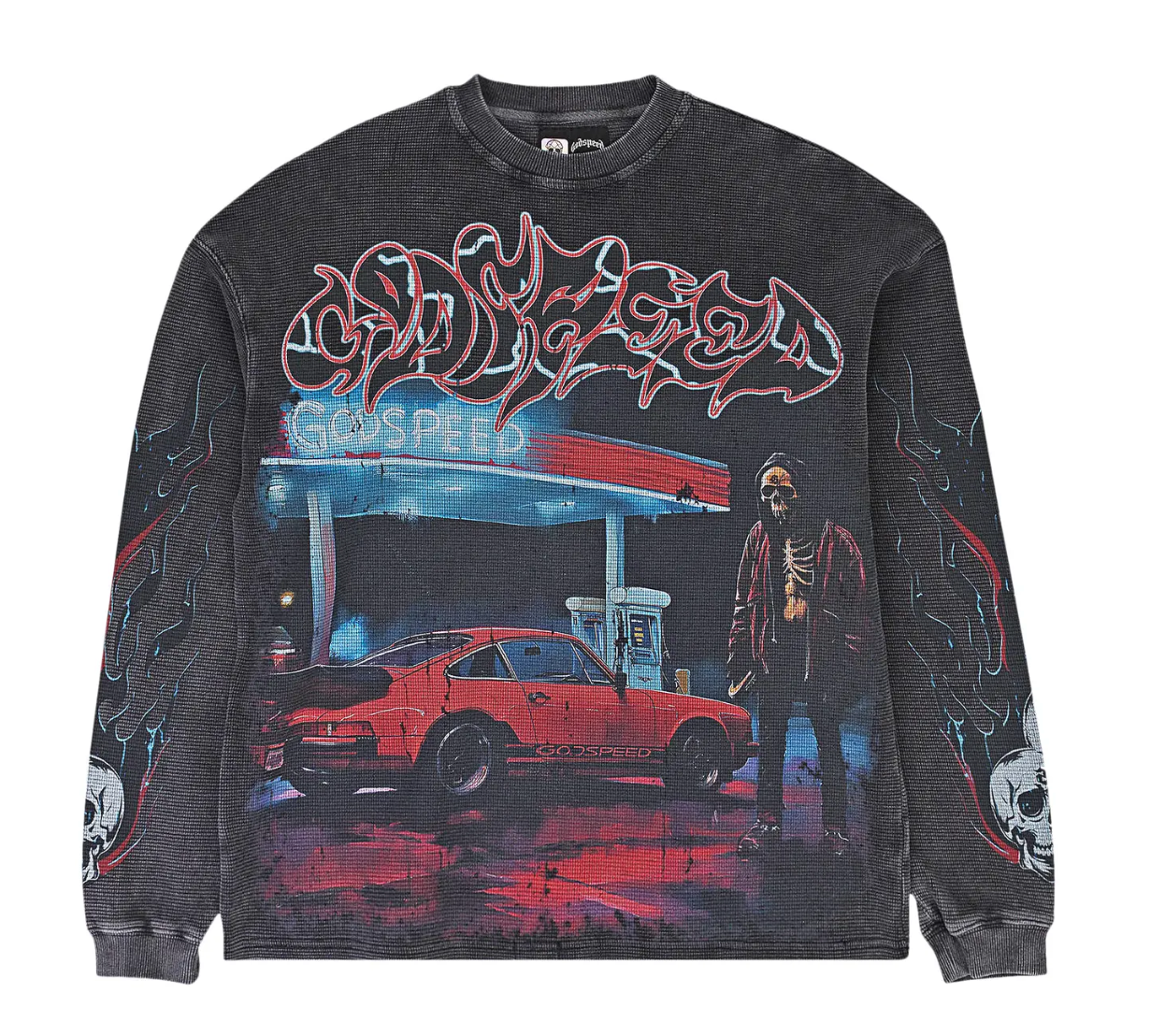 Godspeed Pit Stop Thermal Long-Sleeve T-Shirt Grey Wash