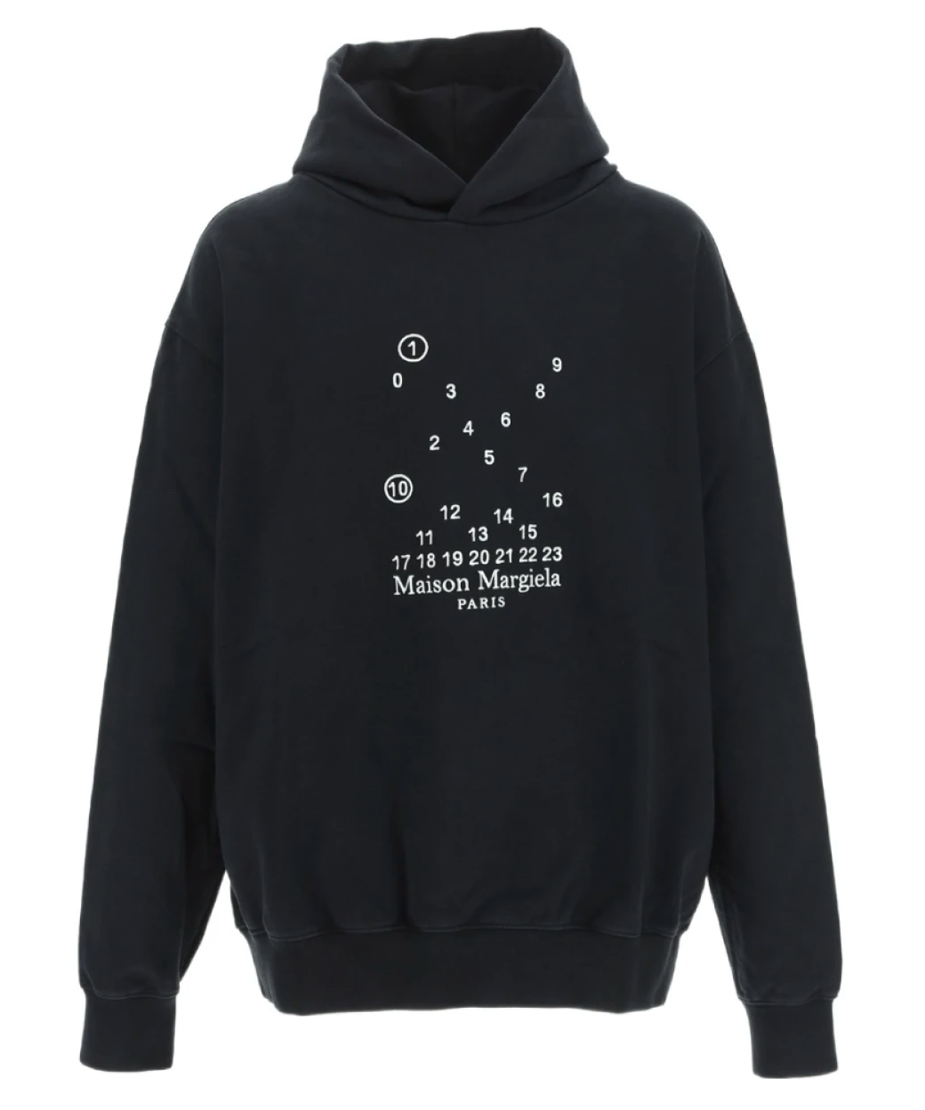 Maison Margiela Numbers Logo Hoodie Black