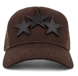 Amiri 3 Star Trucker Hat Brown