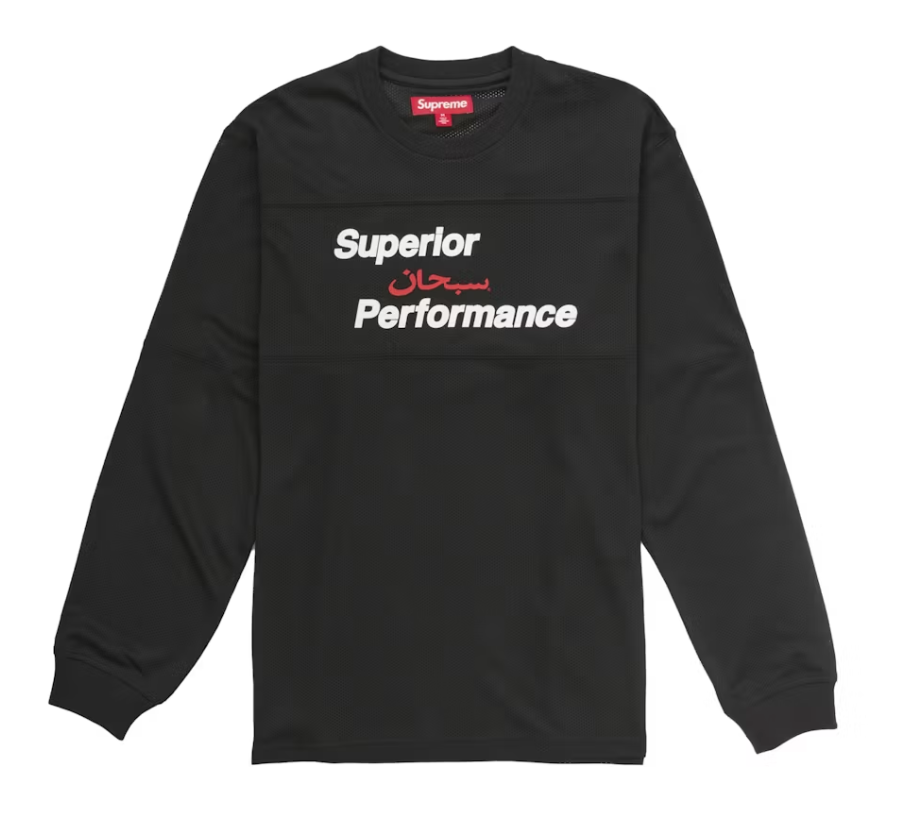 Supreme Arabic Mesh L/S Top Black