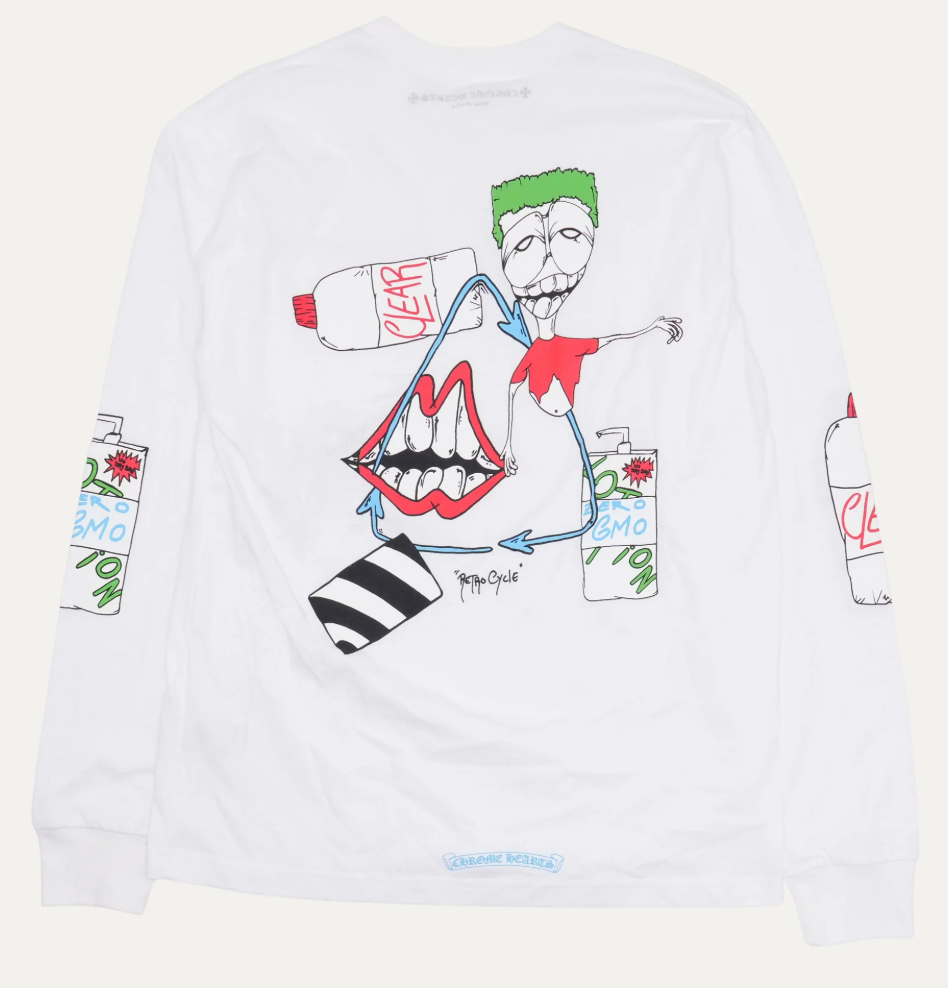 Chrome Hearts Matty Boy Retro Cycle Long Sleeve Pocket T-Shirt