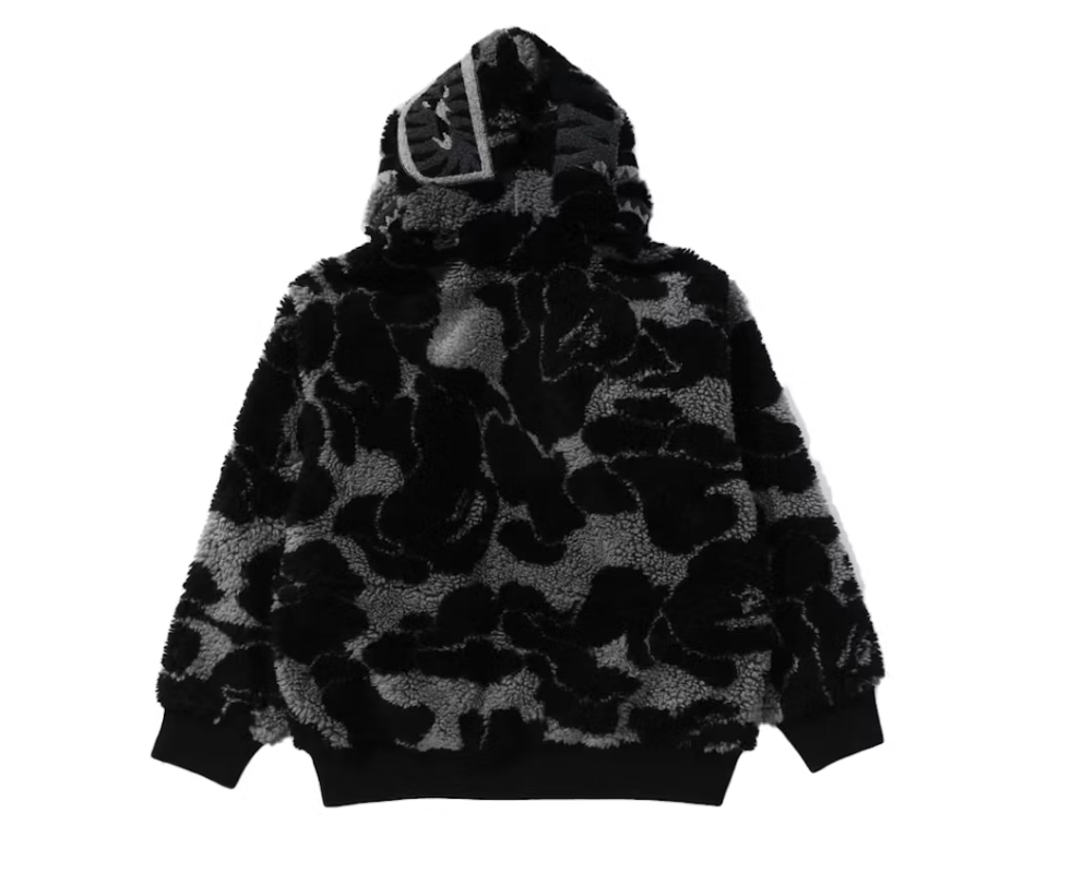 BAPE ABC Camo Boa Shark Relaxed Fit Hoodie Black