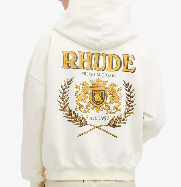 Rhude Cresta Cigar Hoodie Vintage White